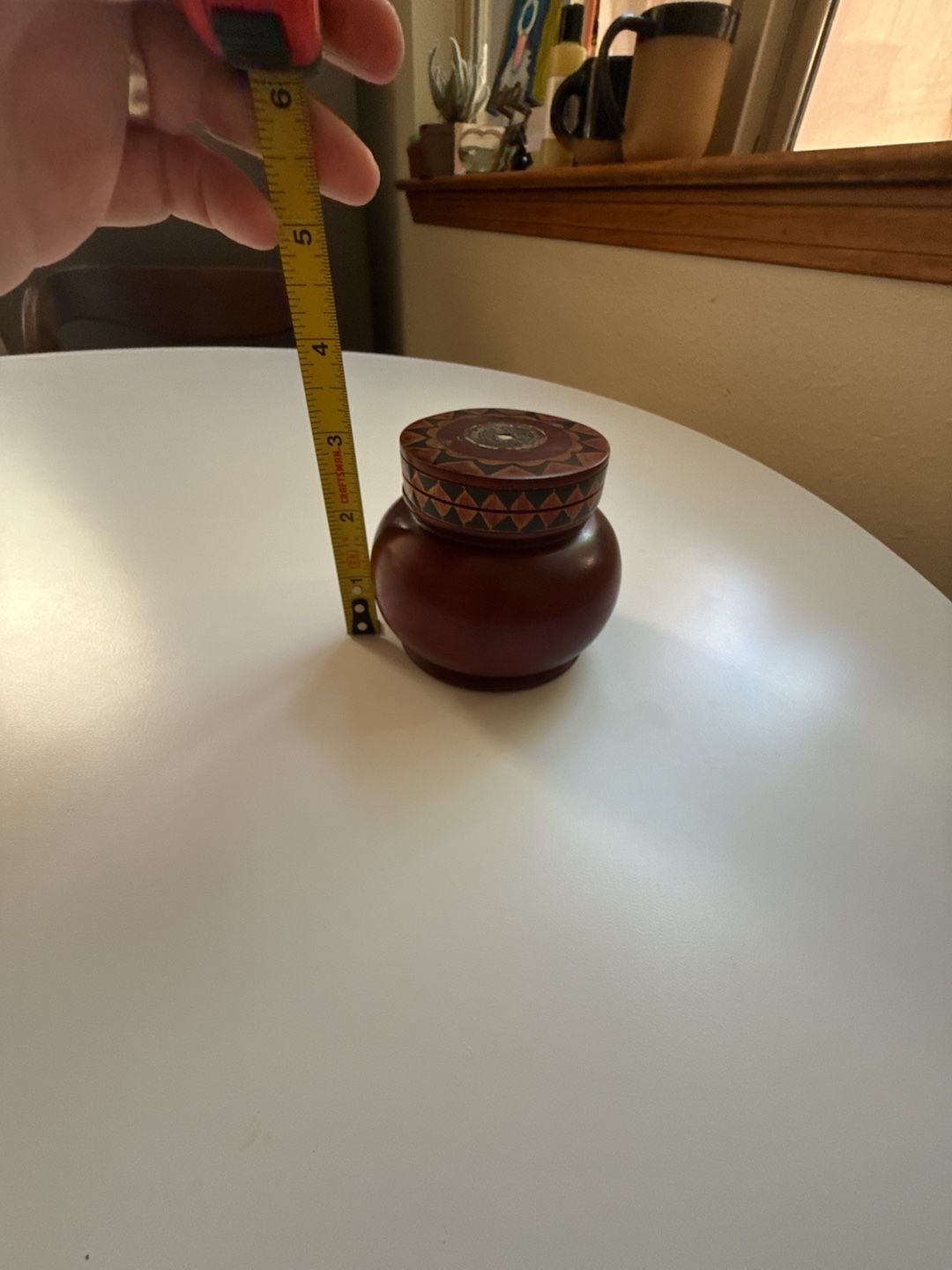 Bong's Gallery Indonesian Ketimus Wood Round Trinket Box with Lid 6