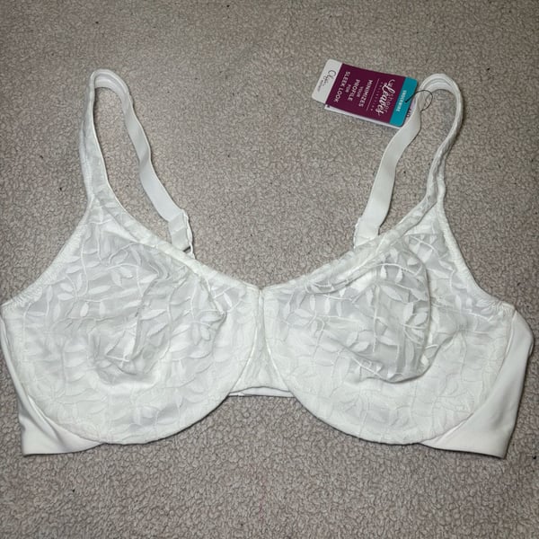 Olga by Warner's Sheer Leaves Full-Figure Minimizer Bra 35519 - White