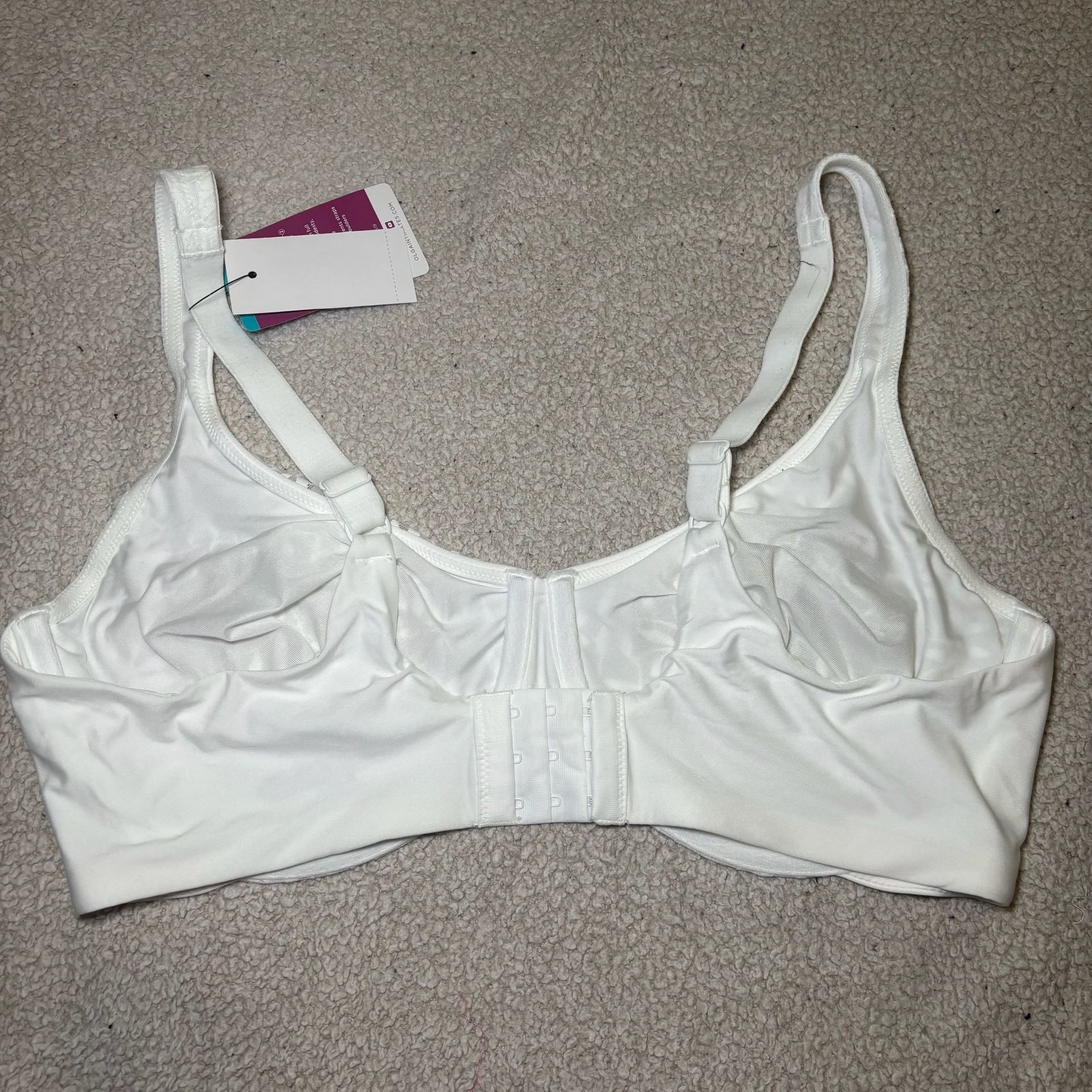 Olga by Warner's Sheer Leaves Full-Figure Minimizer Bra 35519 - White 2