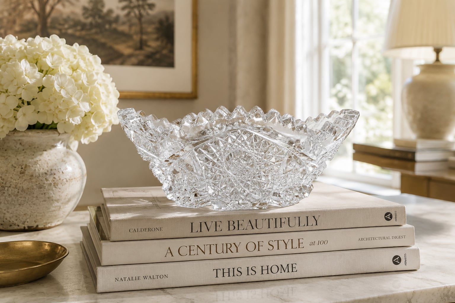 At Auction: American Brilliant Cut 9 inch Glass Bowl, 2