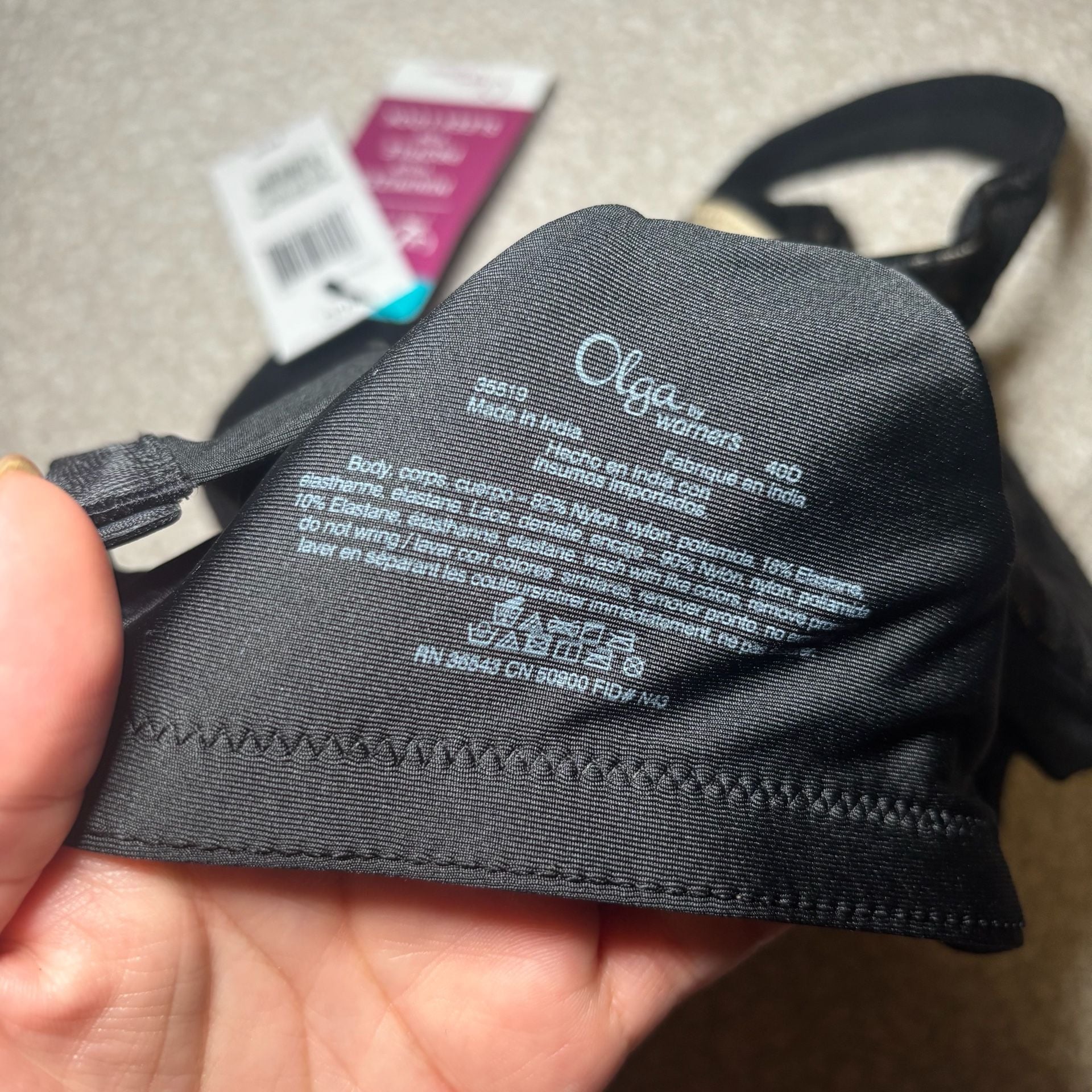 Olga by Warner's 35519 Lace Detail Underwire Bra Black Size 40D 3