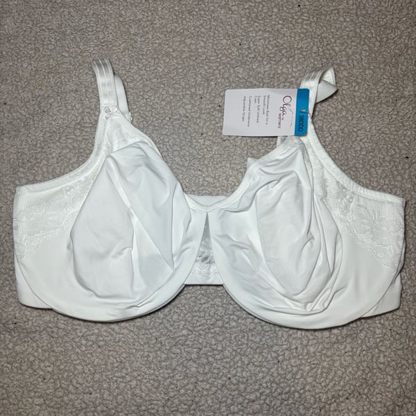 Olga by Warners Full Coverage Minimizer Underwire Bra, White, 38DDD