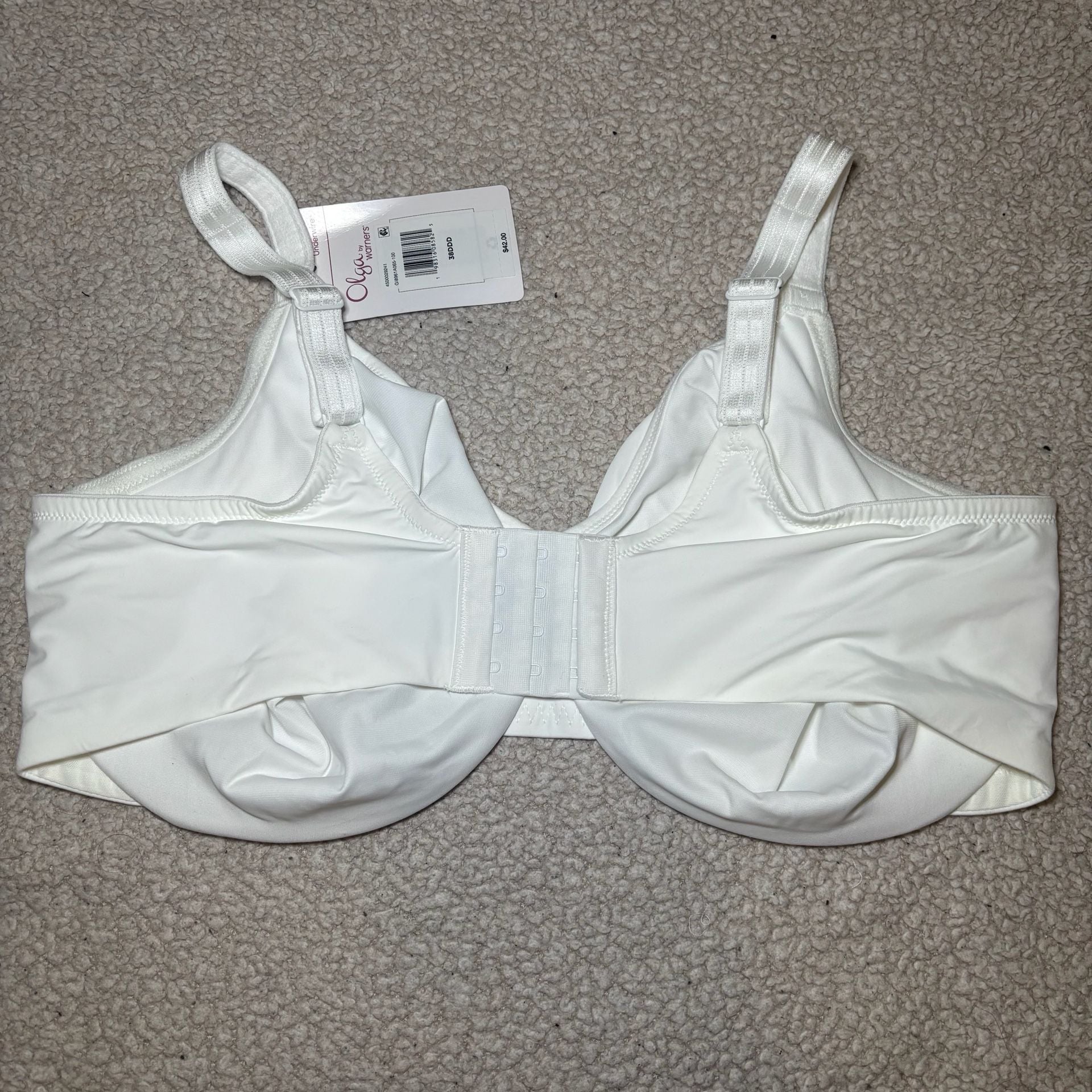 Olga by Warners Full Coverage Minimizer Underwire Bra, White, 38DDD 2
