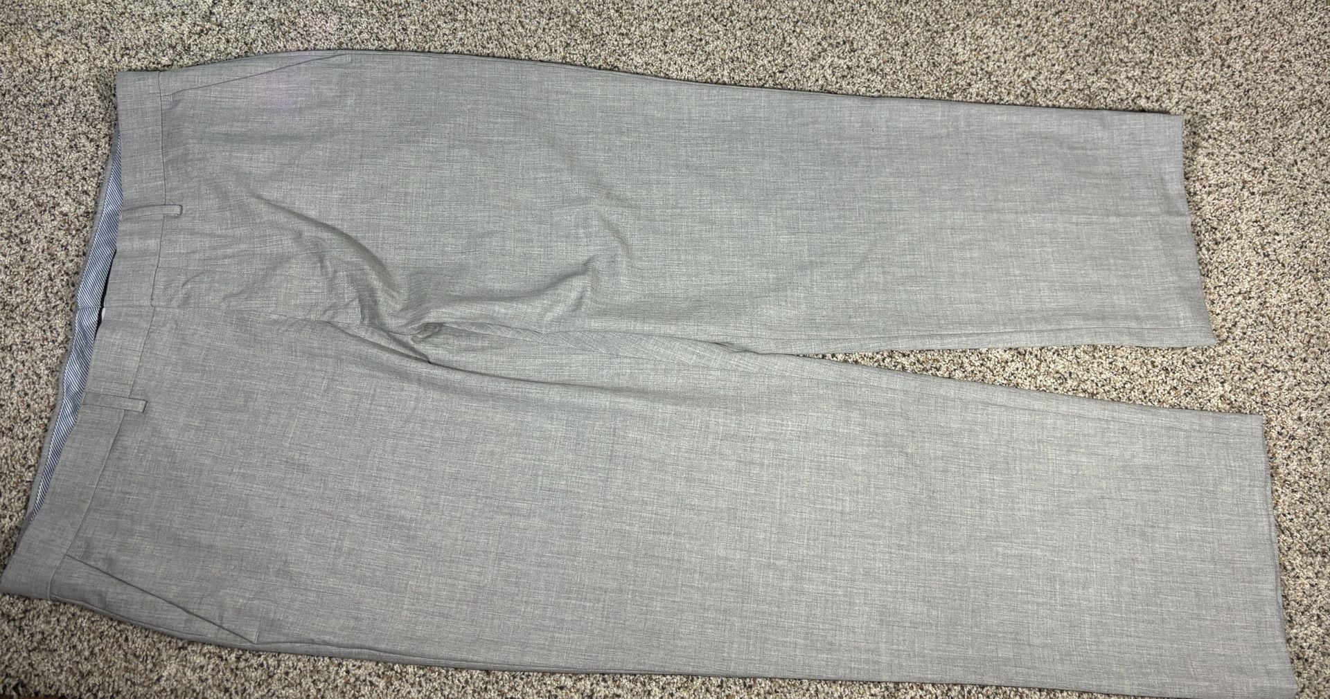 Classic Fit Men's Grey Dress Trousers Size 38x29 1