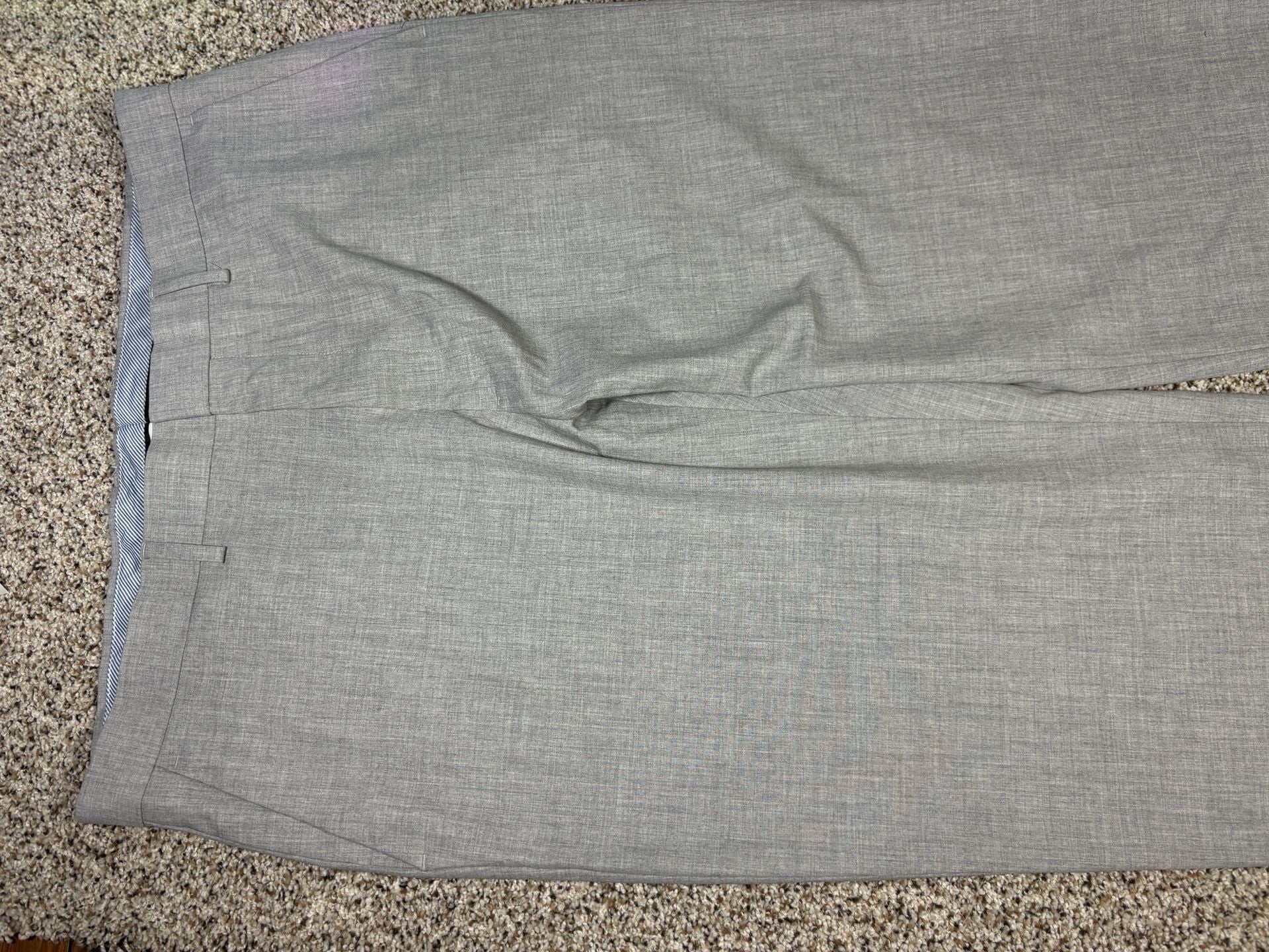 Classic Fit Men's Grey Dress Trousers Size 38x29 2