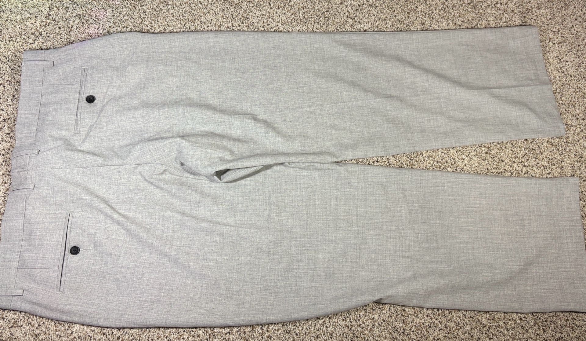 Classic Fit Men's Grey Dress Trousers Size 38x29 4