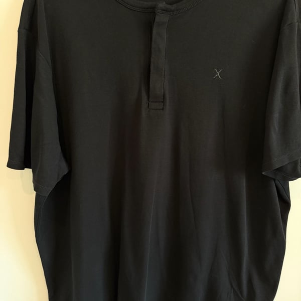 Express Men's Short-Sleeve Henley T-Shirt with Embroidered X Logo