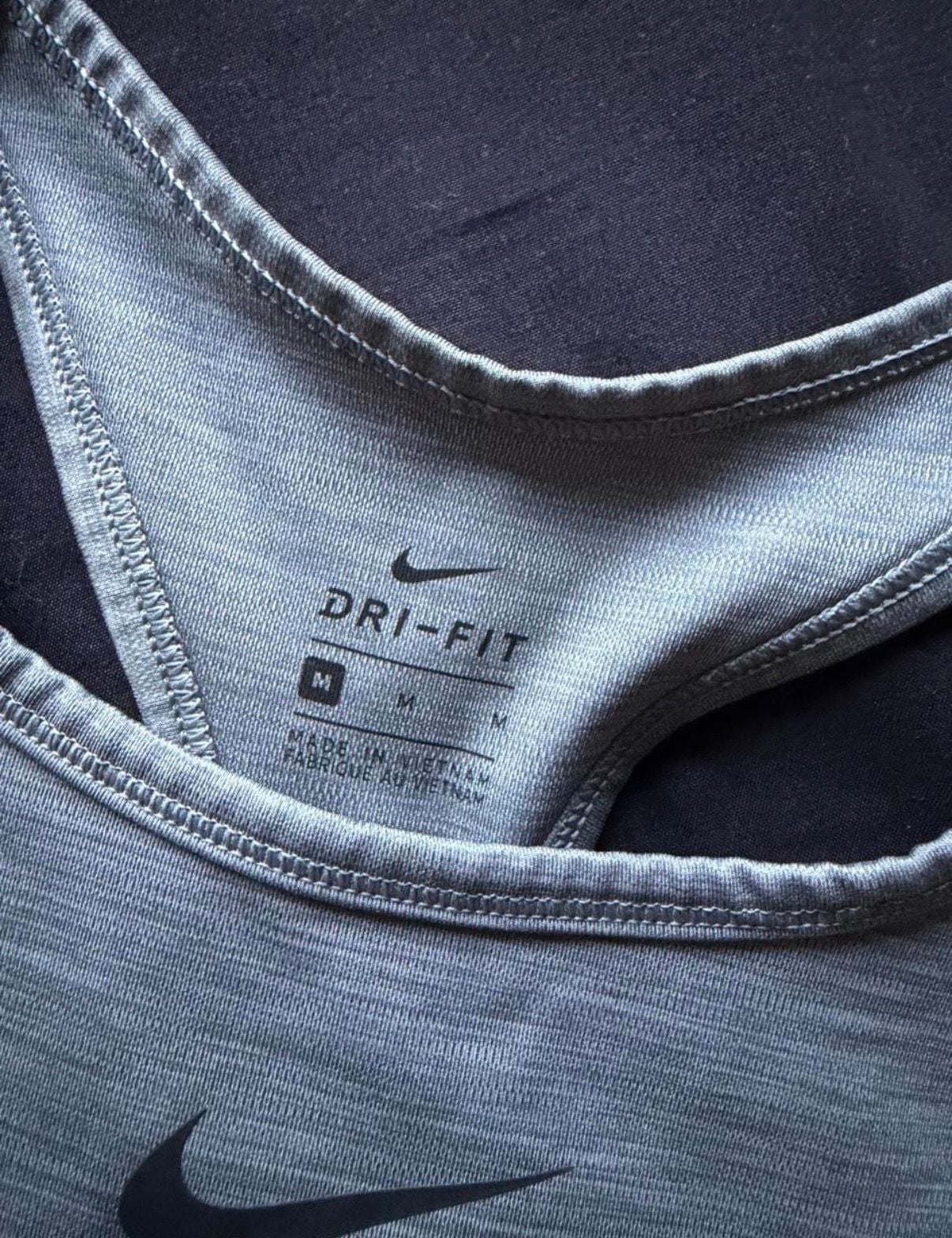 Nike Dri-FIT Women's Swoosh Racerback Sports Bra Gray Size M 3
