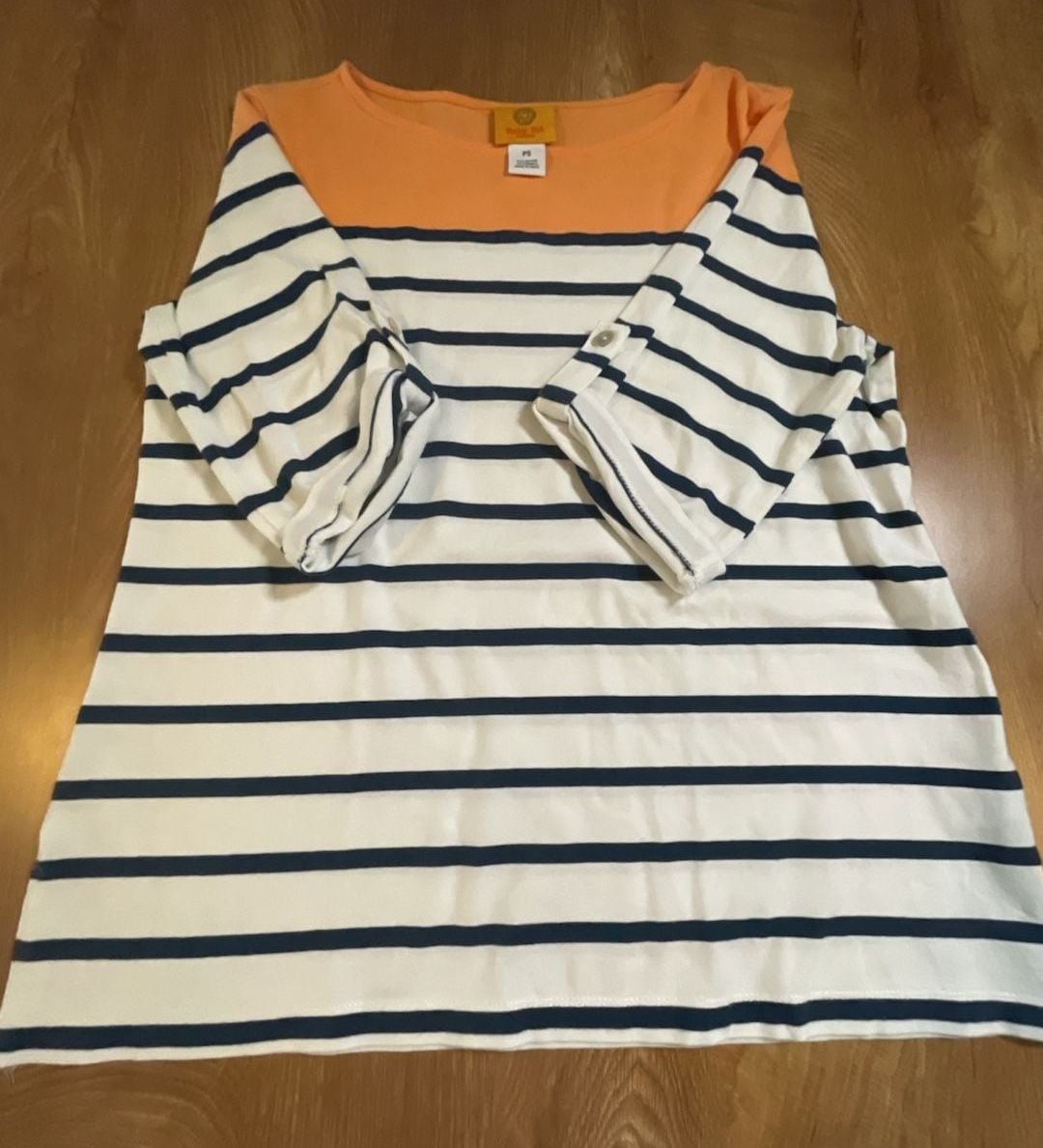 Ruby Rd. Petite Striped Boat Neck 3/4 Sleeve Top 2