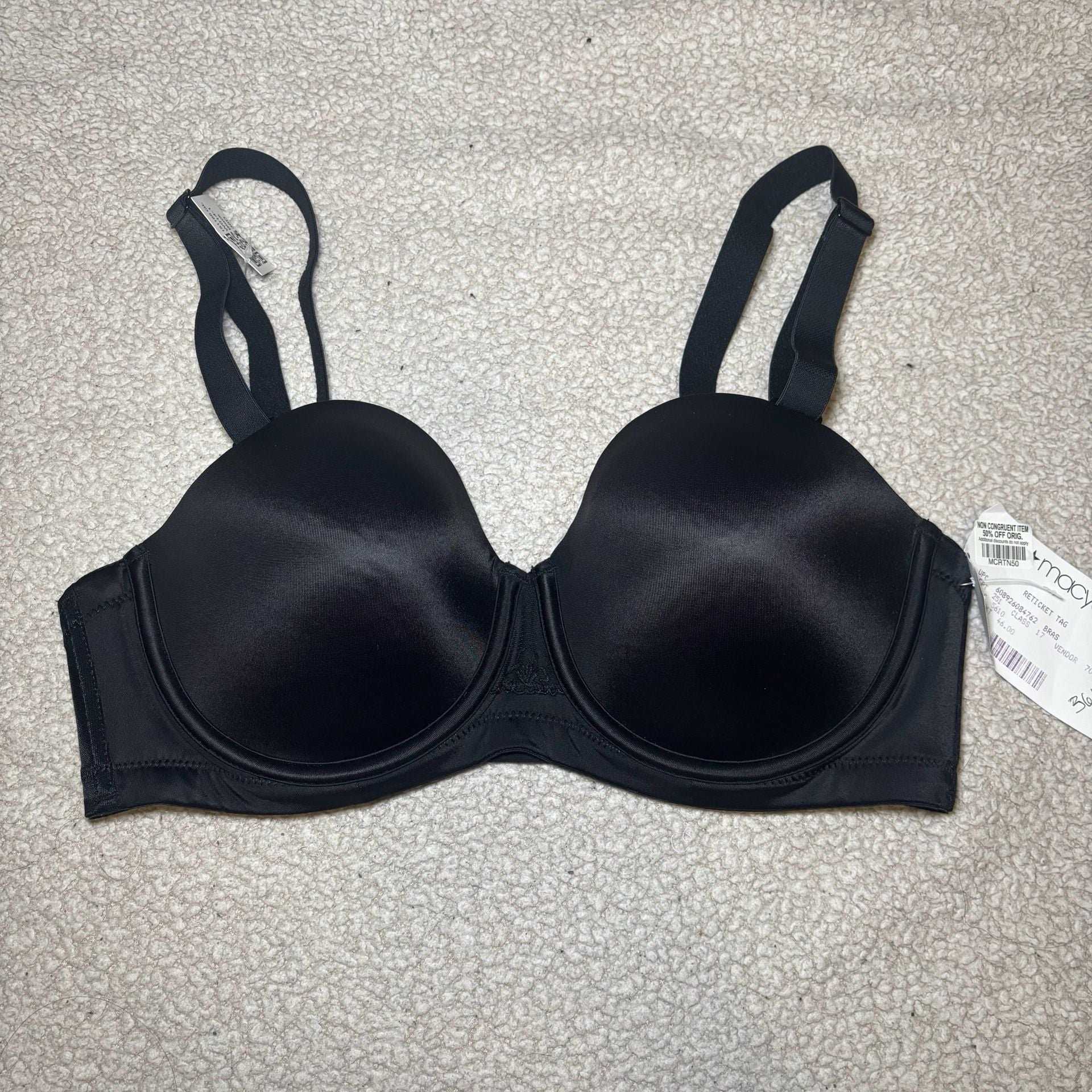 Unbranded Women's Convertible Strapless Underwire Bra in Black Size 36D 1