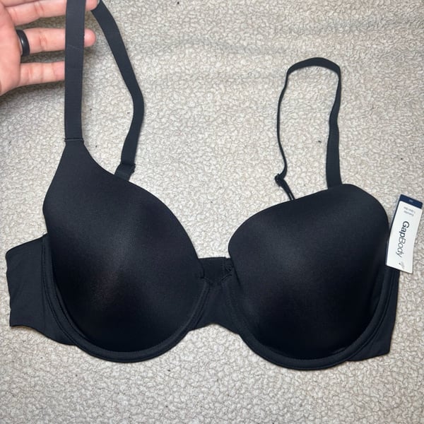 GapBody Everyday T-Shirt Bra, Black, 36D