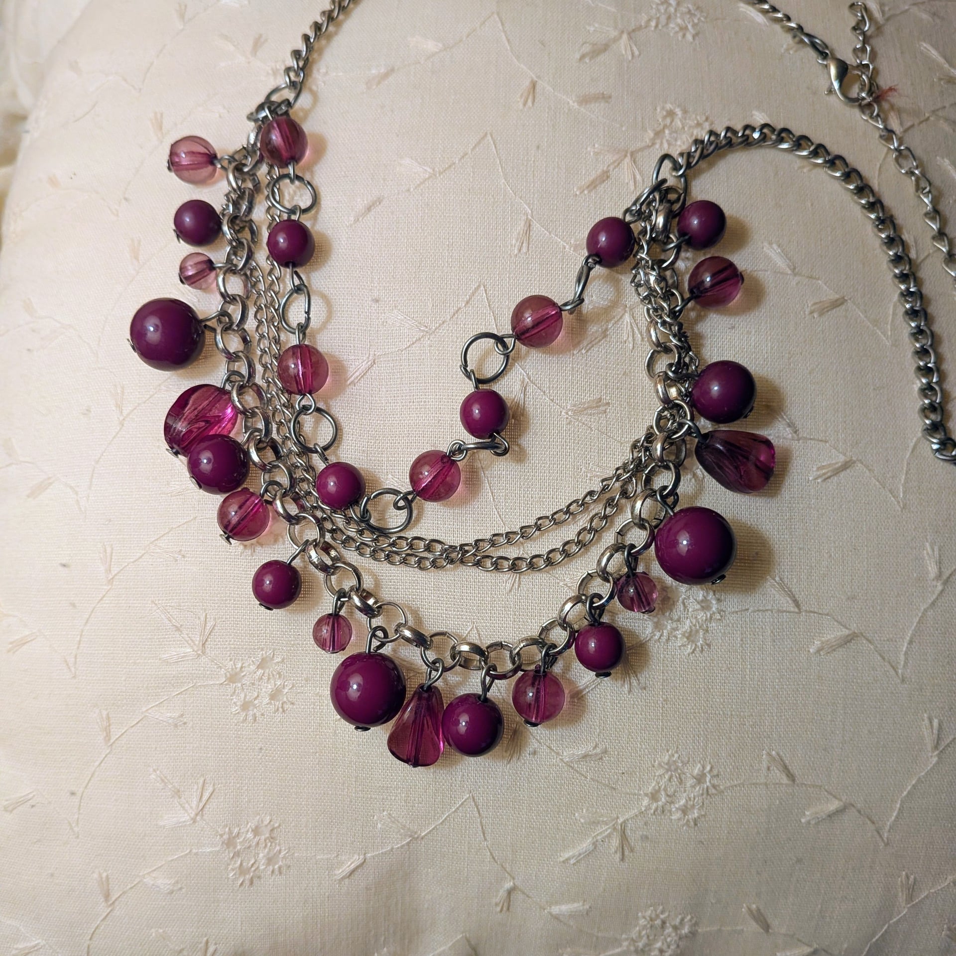 Paparazzi Rockin Rockette Purple Silver-Tone Multi-Strand Statement Necklace 1