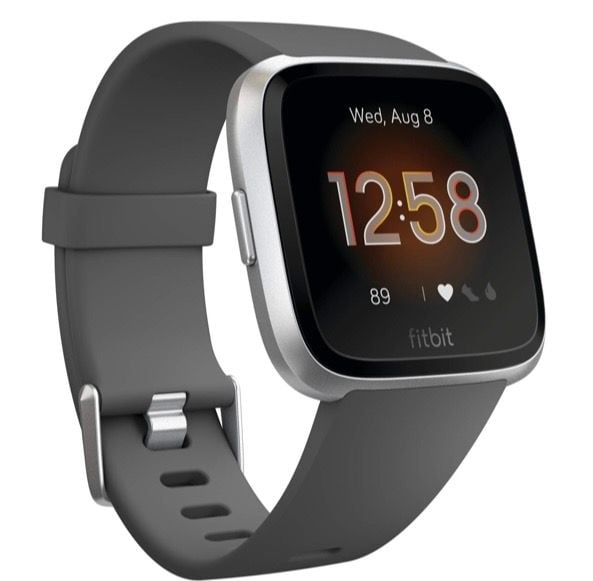 Fitbit Versa Lite Ed Smartwatch, Silver Case with Charcoal Classic Band #9003 1