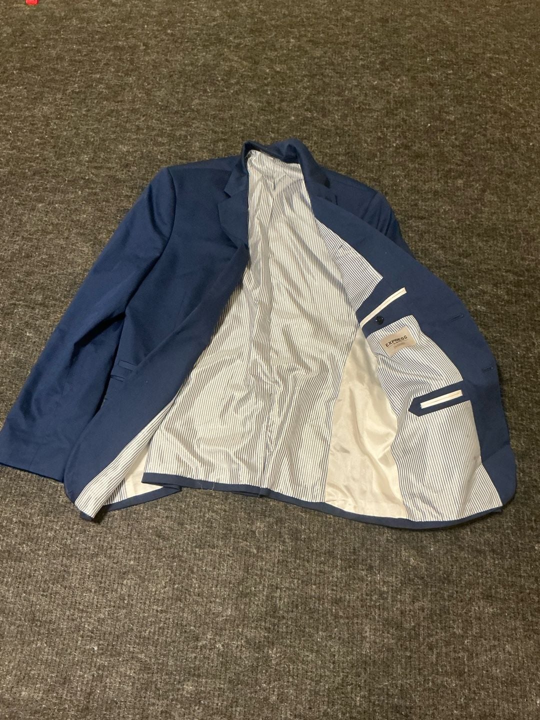 Express Photographer Slim Fit Blue Suit Jacket and Matching Trousers 6