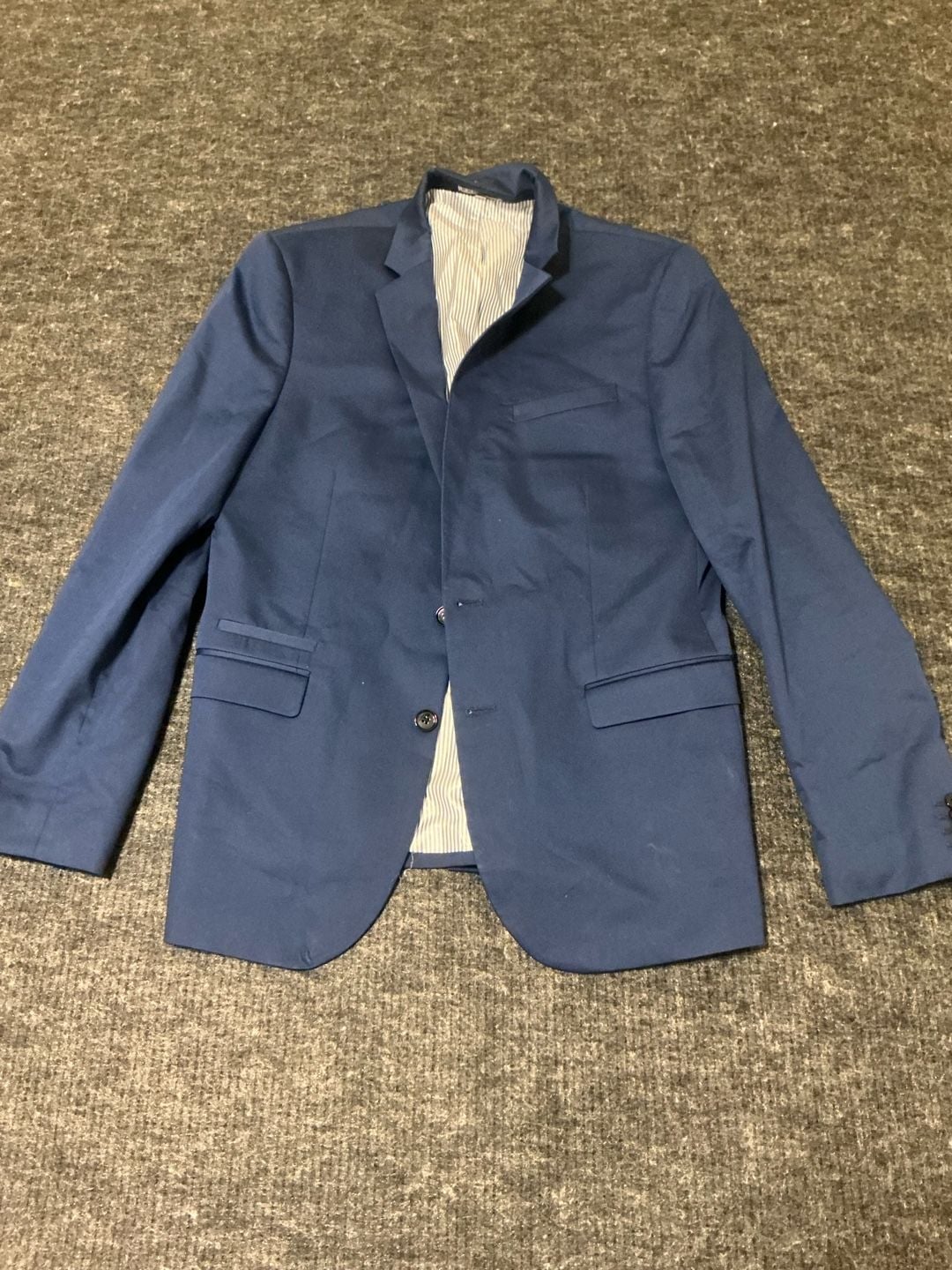 Express Photographer Slim Fit Blue Suit Jacket and Matching Trousers 7
