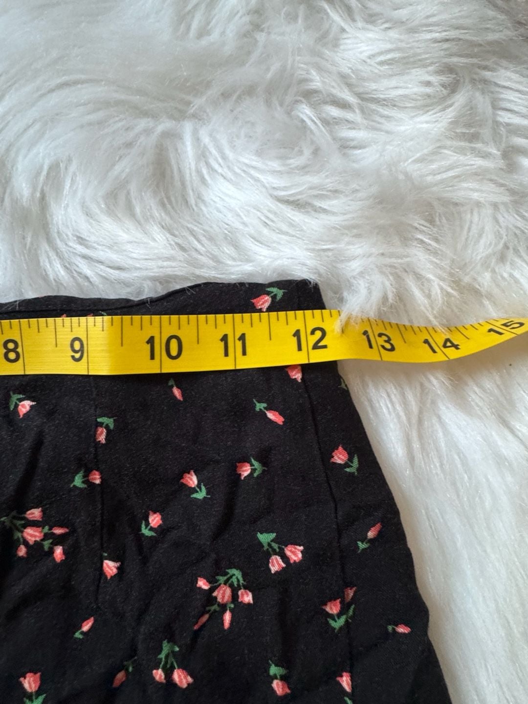 Urban Outfitters Size S Black Floral Print Ruffle Wrap Mini Skirt 7