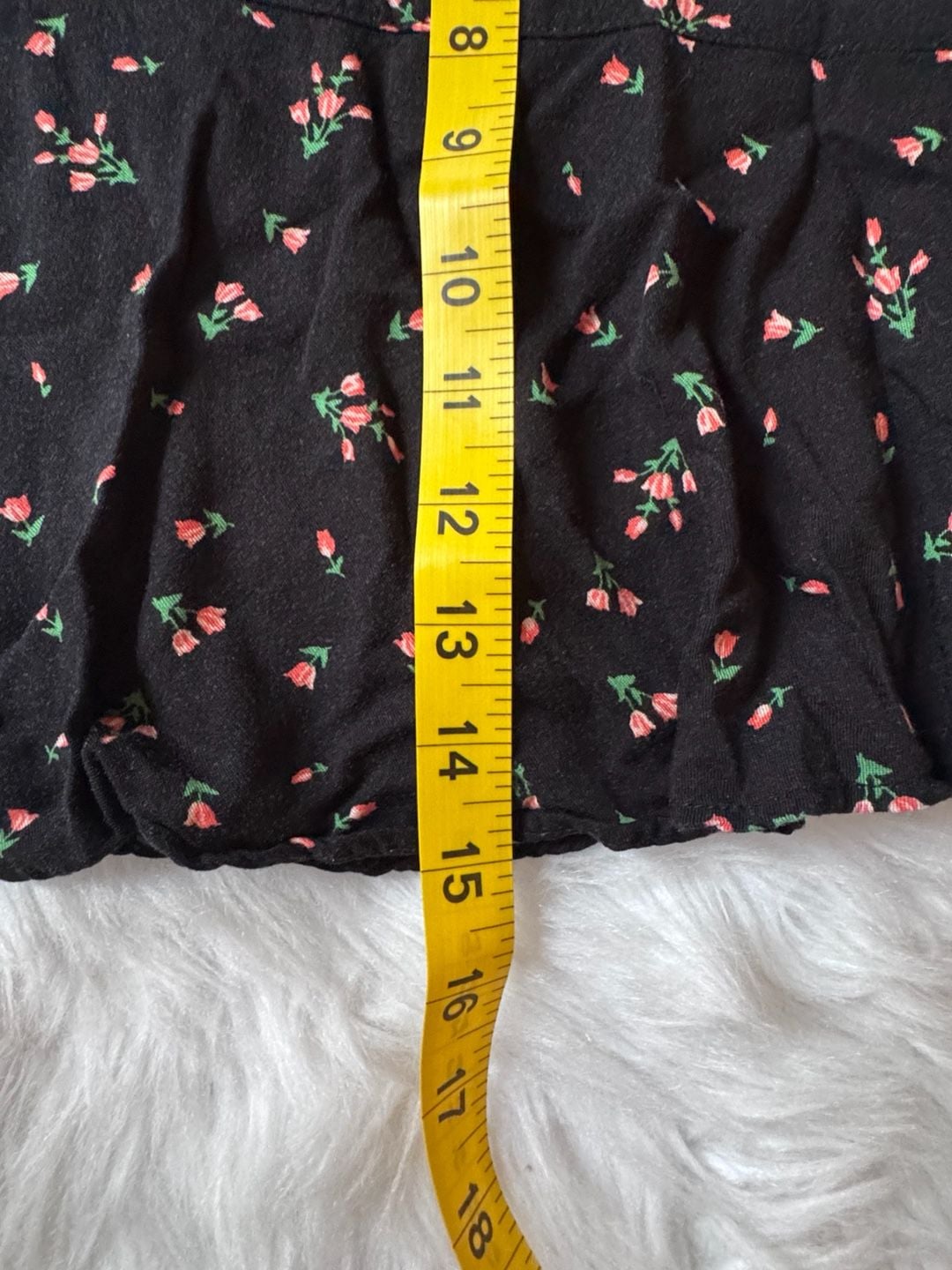 Urban Outfitters Size S Black Floral Print Ruffle Wrap Mini Skirt 8