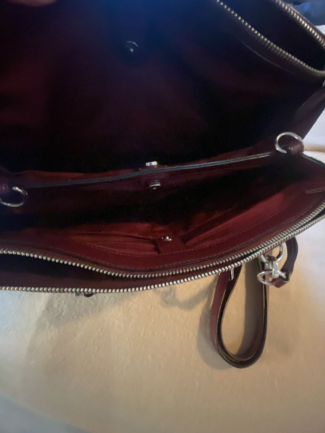 Coach Christie Carryall Burgundy Pebbled Leather Satchel Bag 10