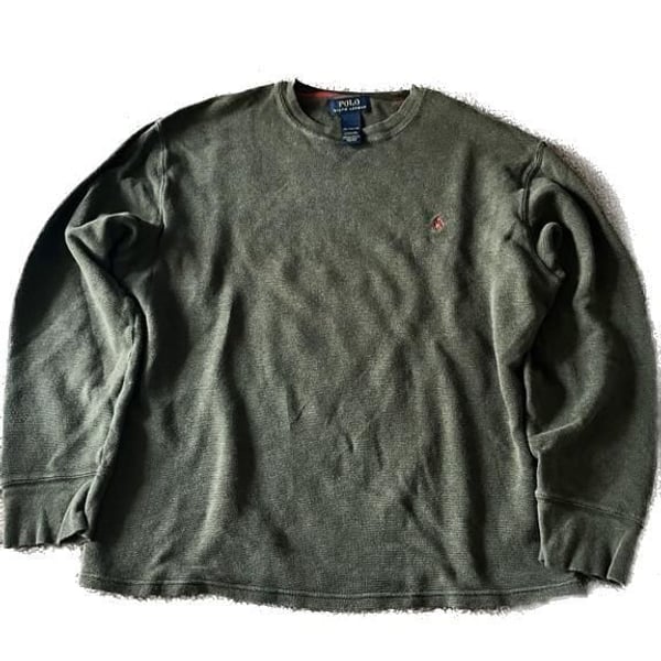 Polo Ralph Lauren Men's Long Sleeve Thermal Waffle Knit Crewneck Sweater - Olive Green