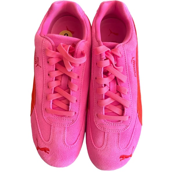 Puma Speedcat OG Women's Pink Pixel and Glowing Red Suede Sneakers