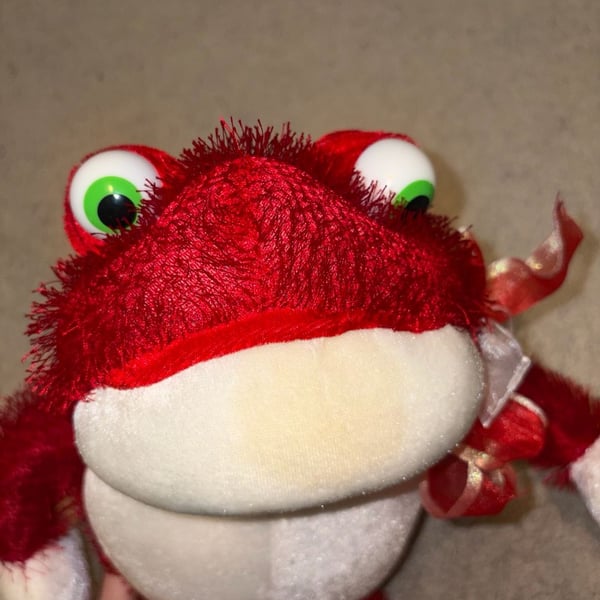 Dan Dee Collector's Choice Valentine's Day Red and White Plush Frog