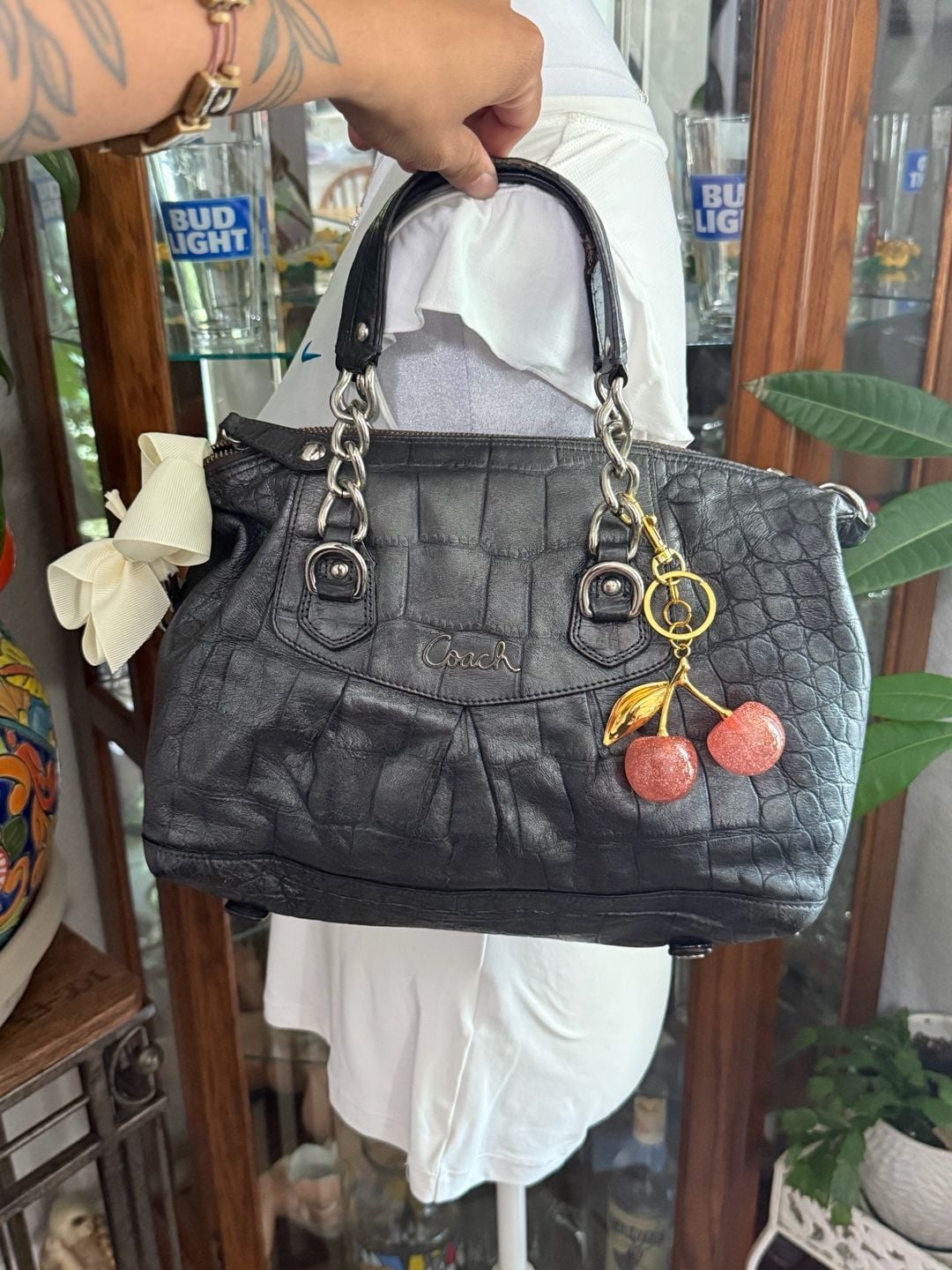 Coach Ashley Croc-Embossed Satchel 2