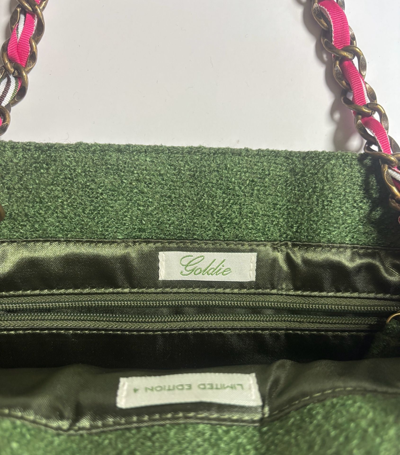 NWOT Y2K Goldie Ltd Edition Green Woven Tote 4