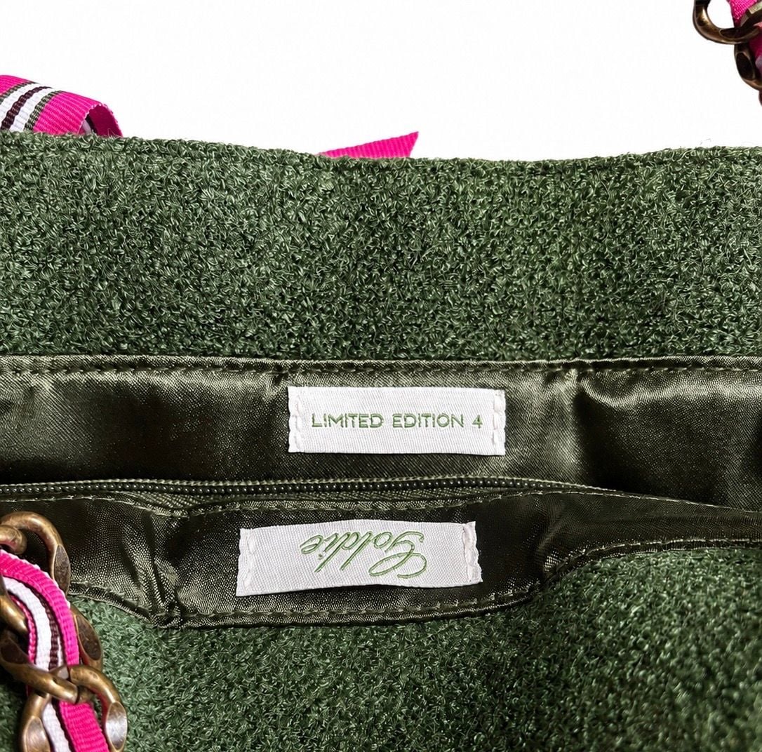 NWOT Y2K Goldie Ltd Edition Green Woven Tote 5