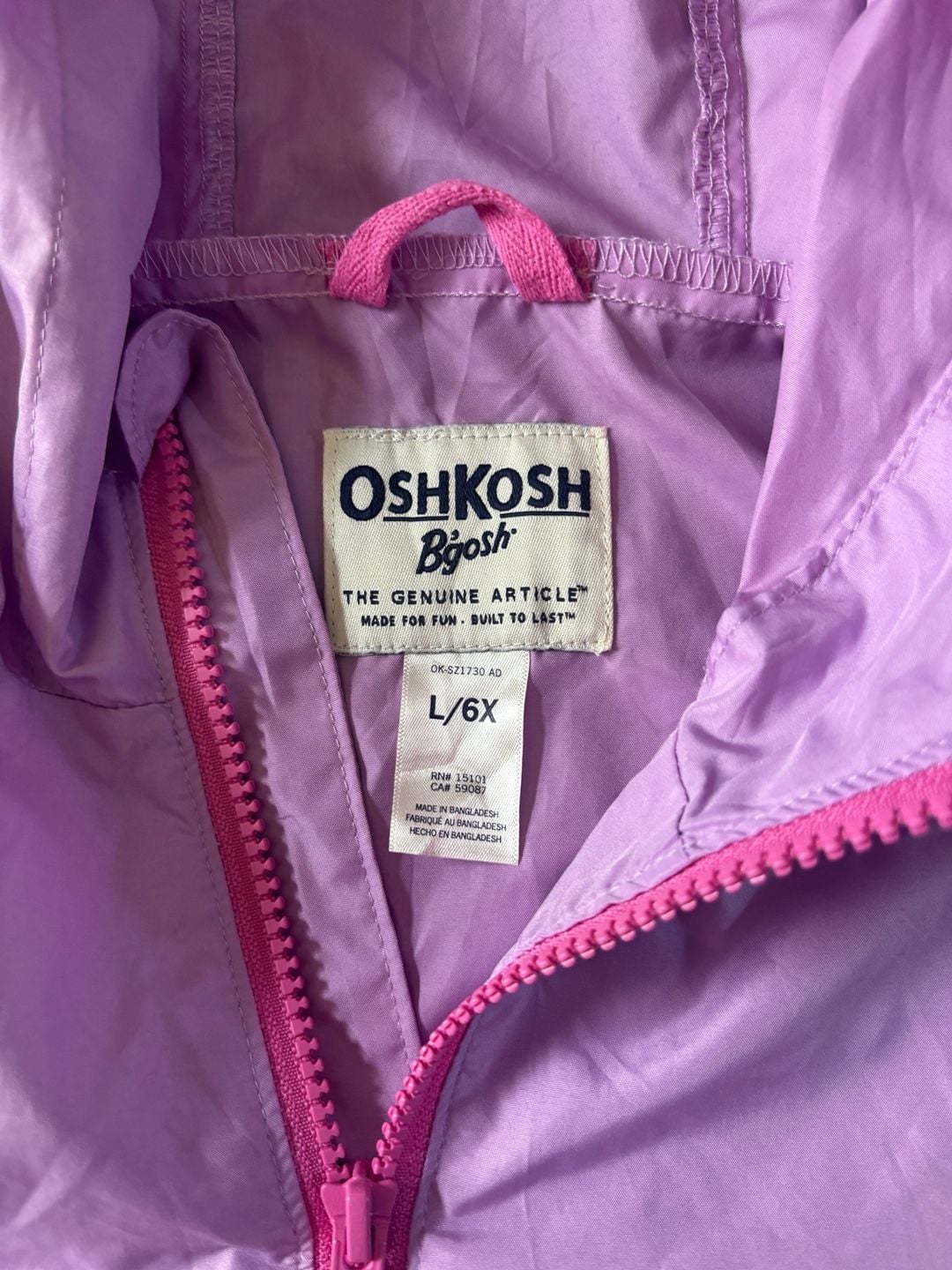 OshKosh B'Gosh Little/Big Girls' Popover Packable Windbreaker Jacket 3