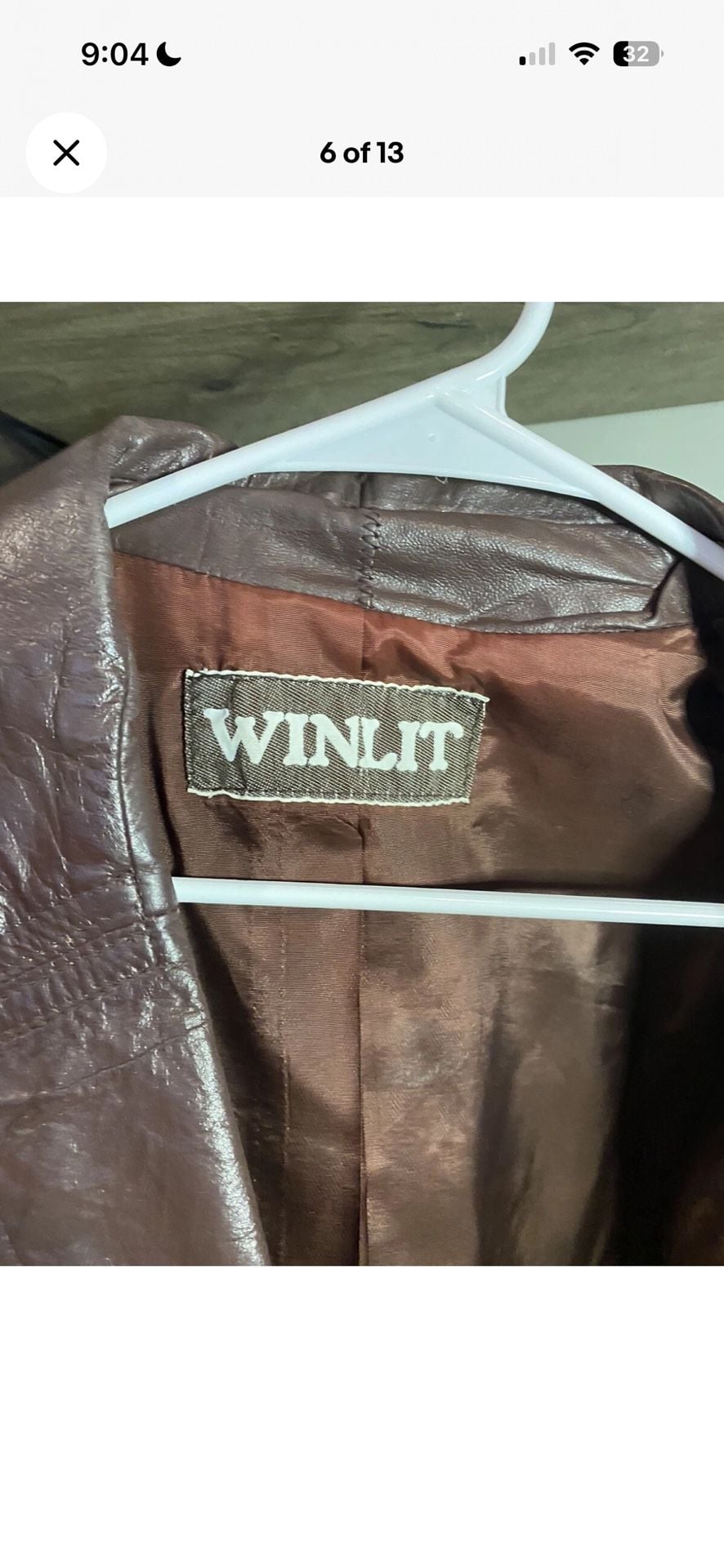 Vintage Winlit Chocolate Brown Genuine Leather Belted Jacket 7