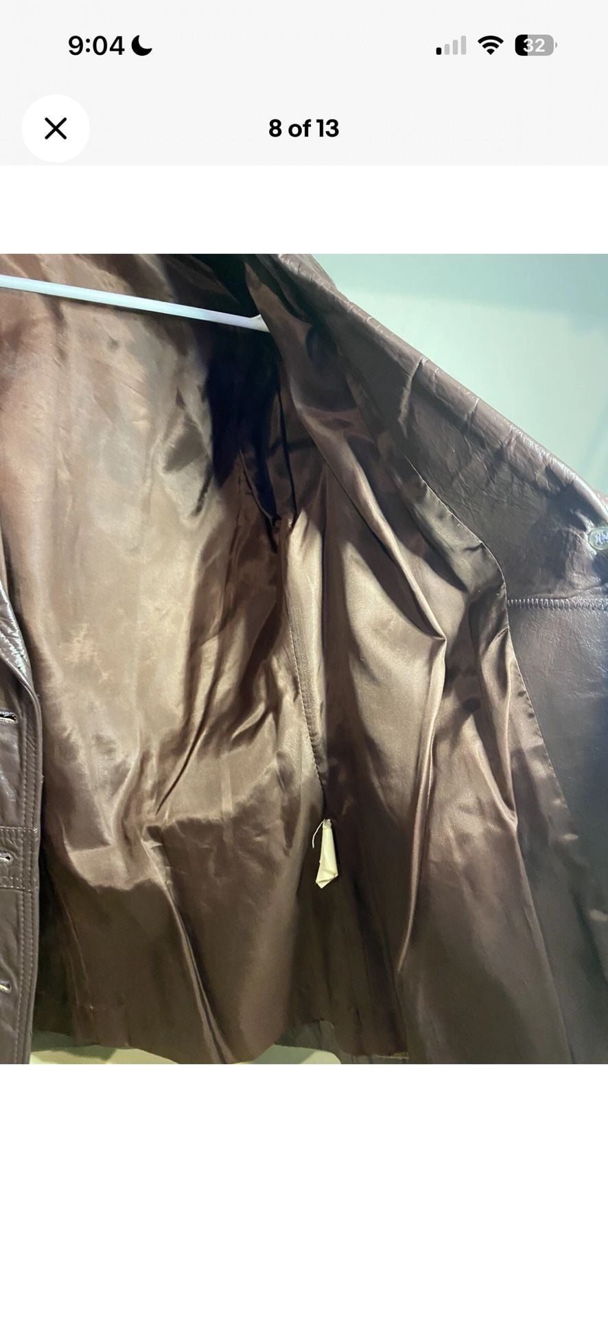 Vintage Winlit Chocolate Brown Genuine Leather Belted Jacket 9