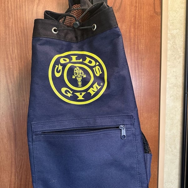 Gold's Gym Drawstring Backpack with Lower Zippered Compartment