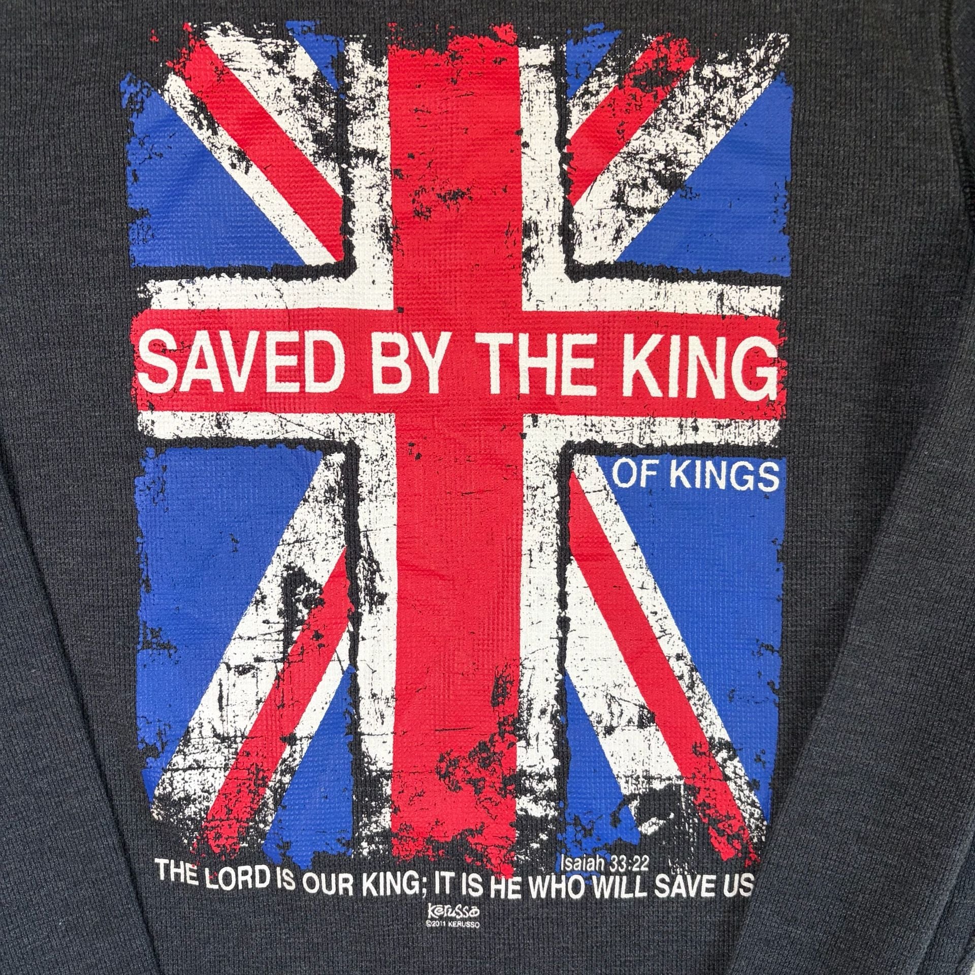 Kerusso Saved By The King Of Kings Waffle Knit Long Sleeve Shirt 2