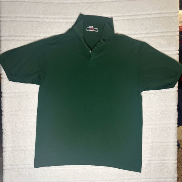 Jerzees Spotshield Stain Resistant Short Sleeve Polo Shirt Green Size Large
