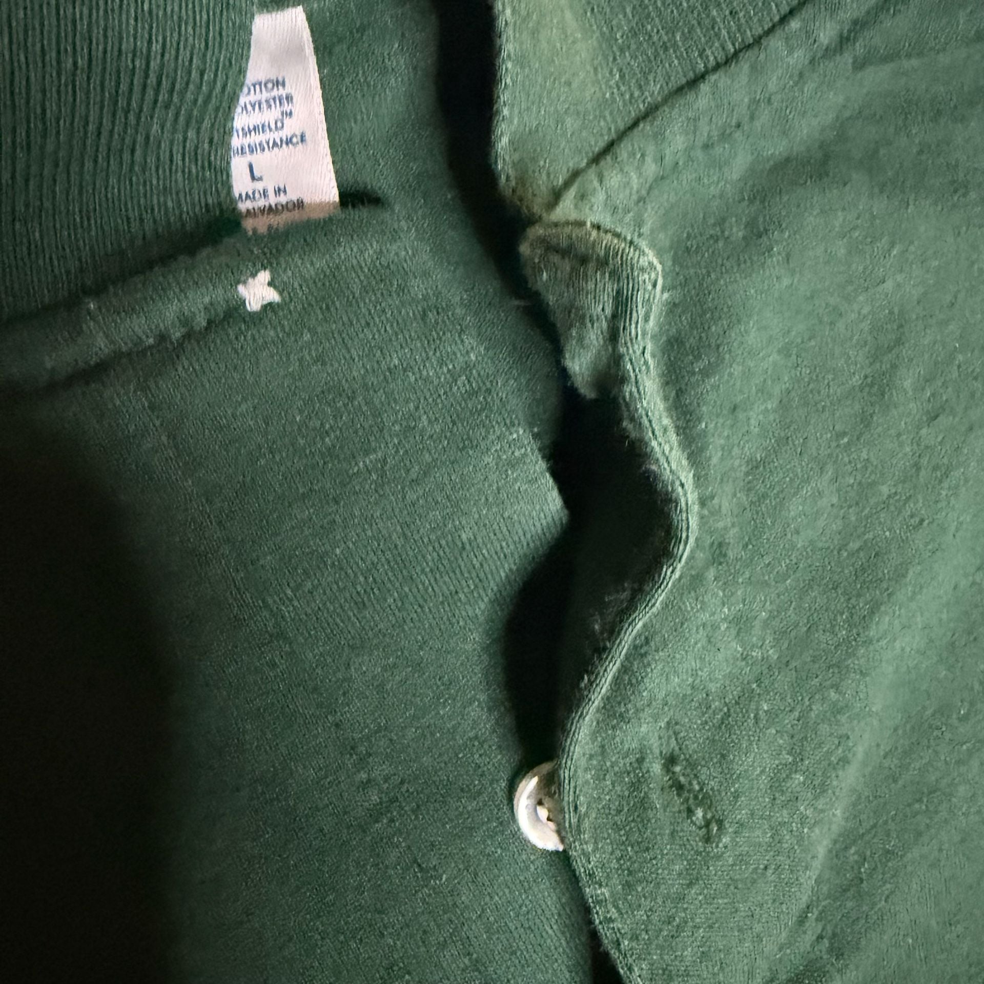 Jerzees Spotshield Stain Resistant Short Sleeve Polo Shirt Green Size Large 4