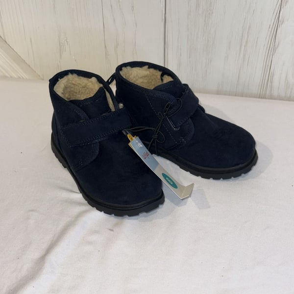 Cat & Jack Navy Blue Faux Suede Sherpa-Lined Ankle Boots