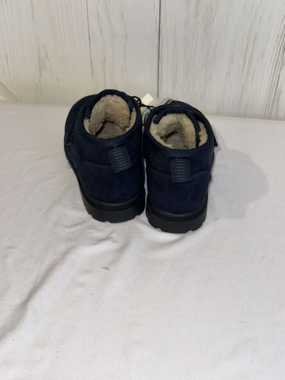 Cat & Jack Navy Blue Faux Suede Sherpa-Lined Ankle Boots 3