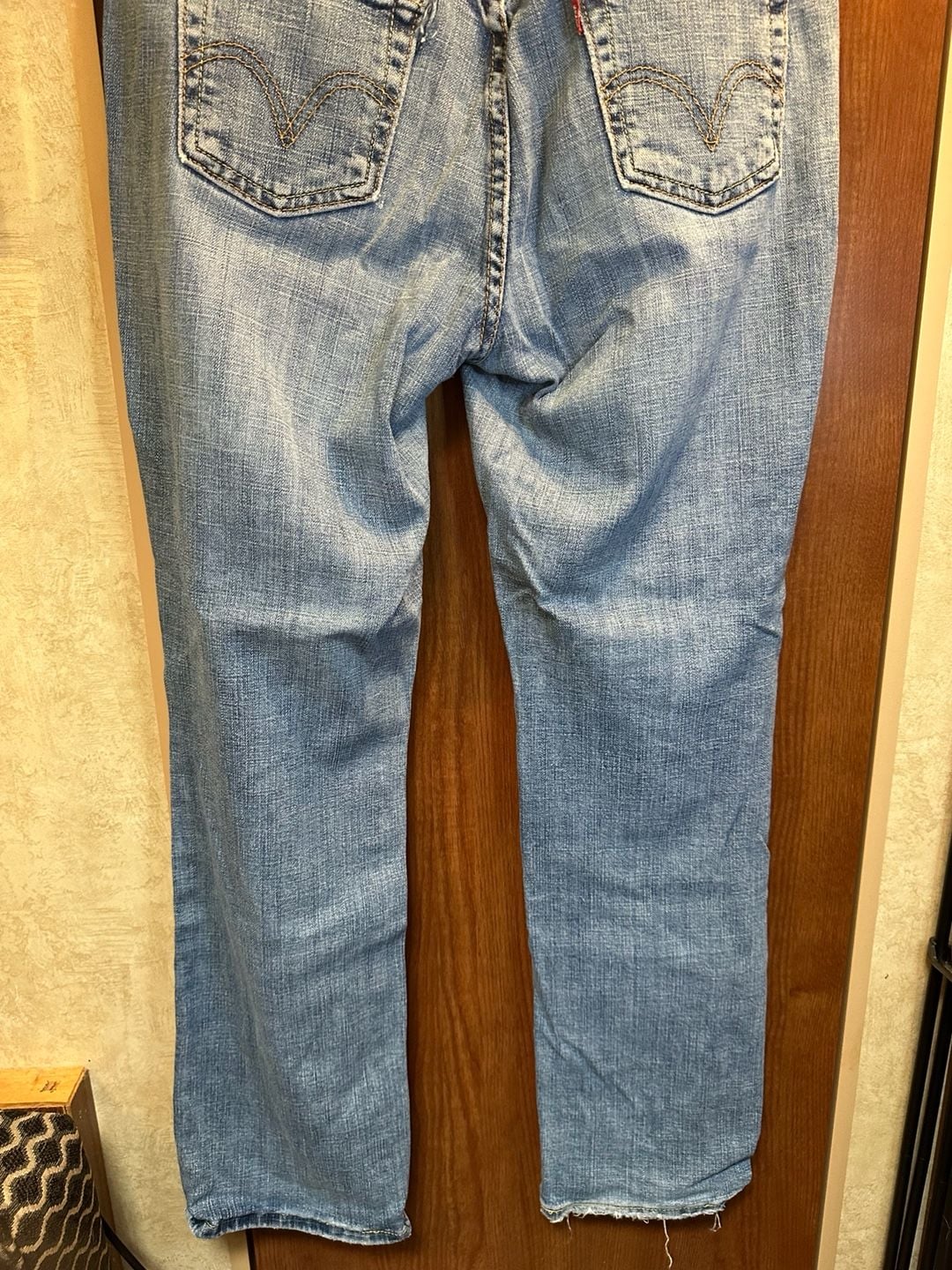 Levi Strauss & Co. Women's Distressed Mid-Rise Straight Leg Jeans 4
