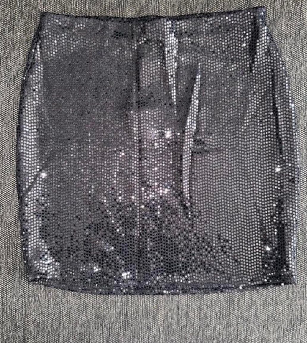 Windsor Black Sequin Mini Skirt 1