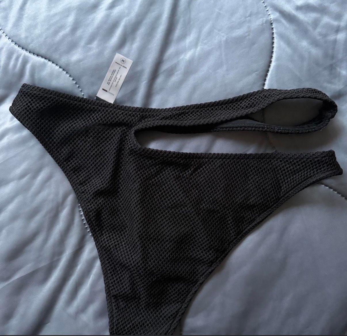 Fashion Nova Black Mesh Cut-Out Two-Piece Bikini Set 3