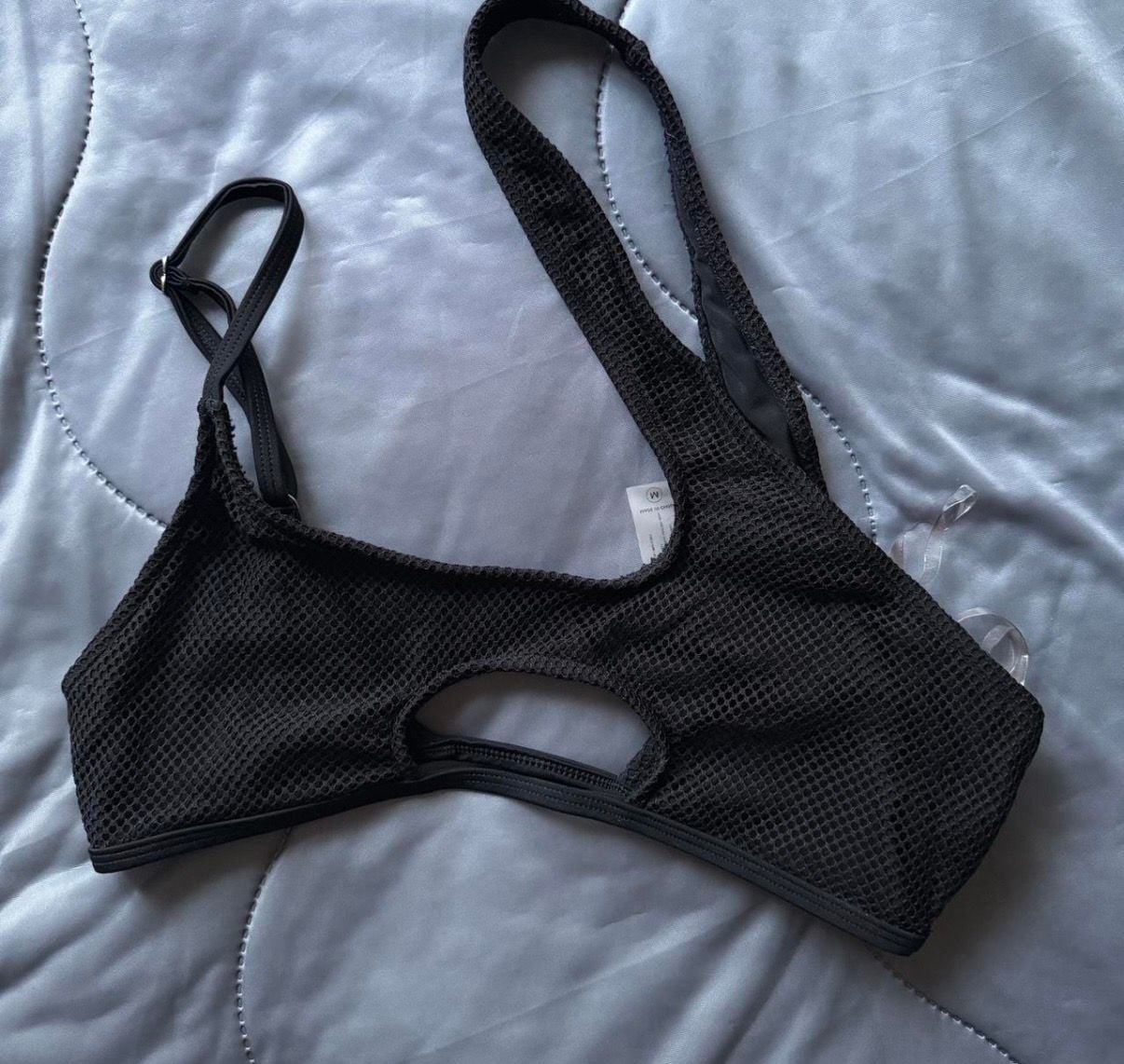 Fashion Nova Black Mesh Cut-Out Two-Piece Bikini Set 5