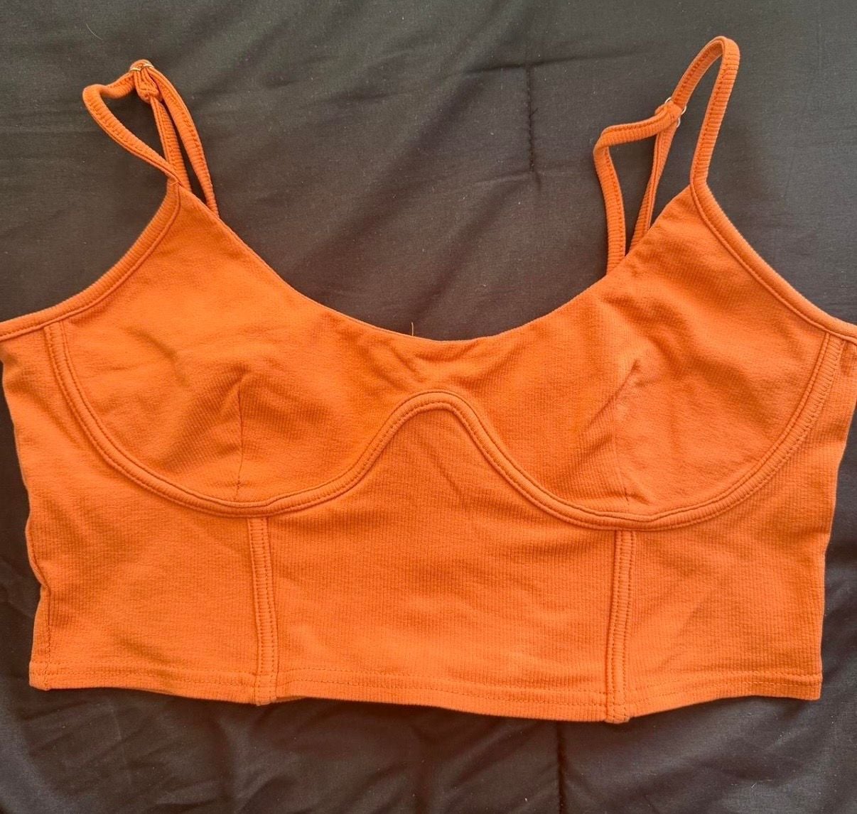 Fashion Nova Loretta Corset Crop Top in Orange 2