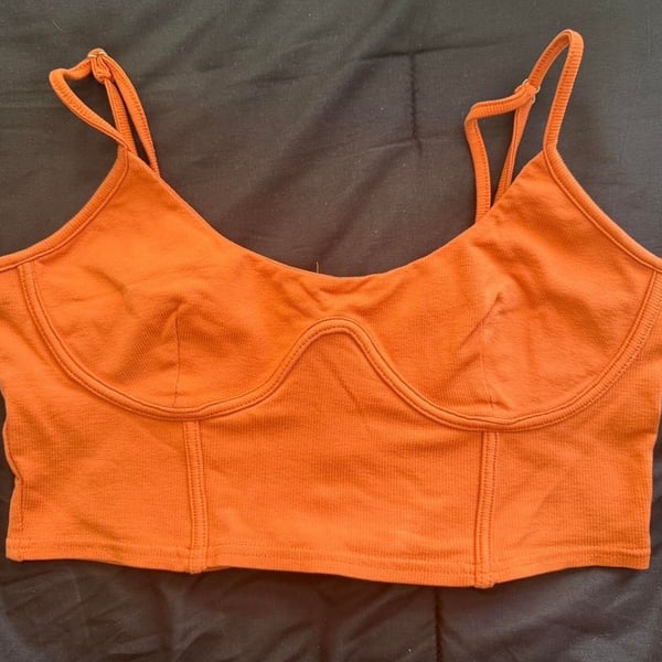 Fashion Nova Loretta Corset Crop Top in Orange