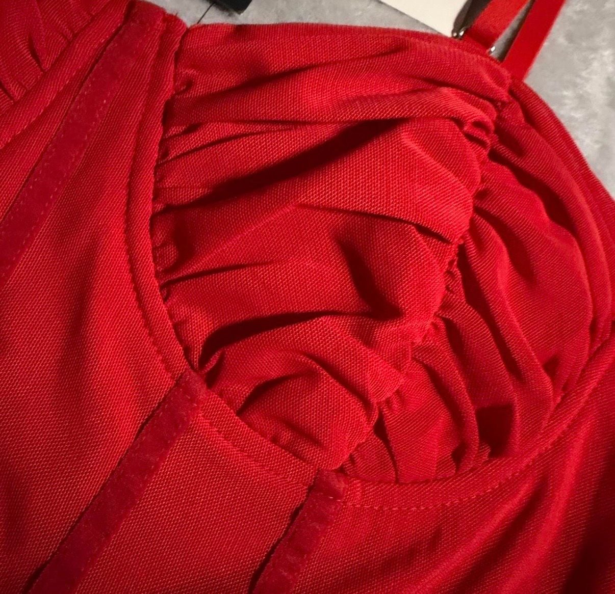 Fashion Nova No Tease Mesh Corset Top in Red 4