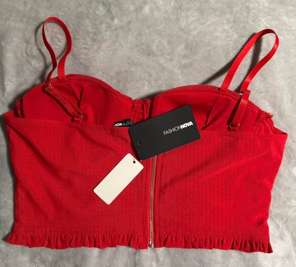 Fashion Nova No Tease Mesh Corset Top in Red 5