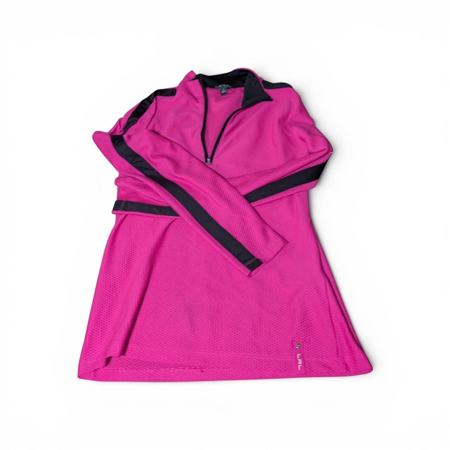 Lauren Active Ralph Lauren Women's Hot Pink and Black 1/4 Zip Athletic Pullover 1