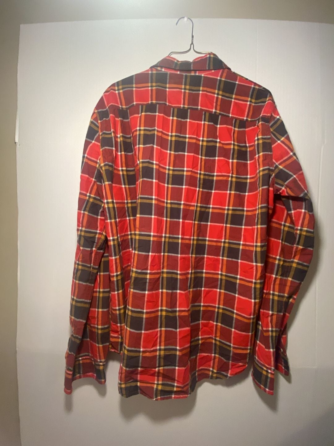Denim & Supply Ralph Lauren Men's L Red Plaid Long Sleeve Flannel Work Shirt 9