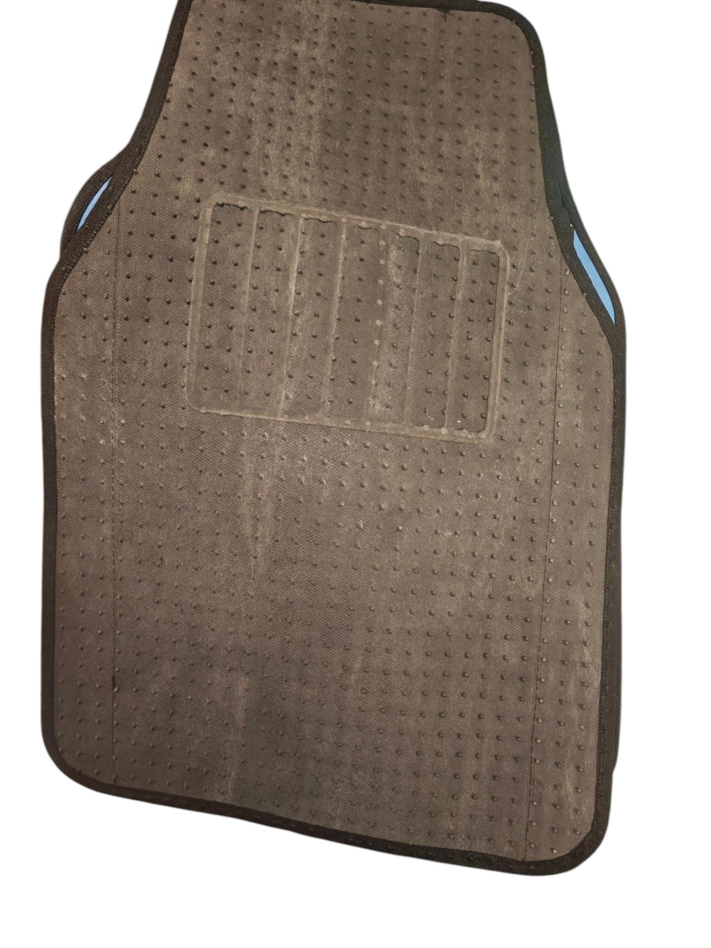 Universal Fit Automotive Carpet Floor Mats with Blue Trim and Driver Side Heel 2