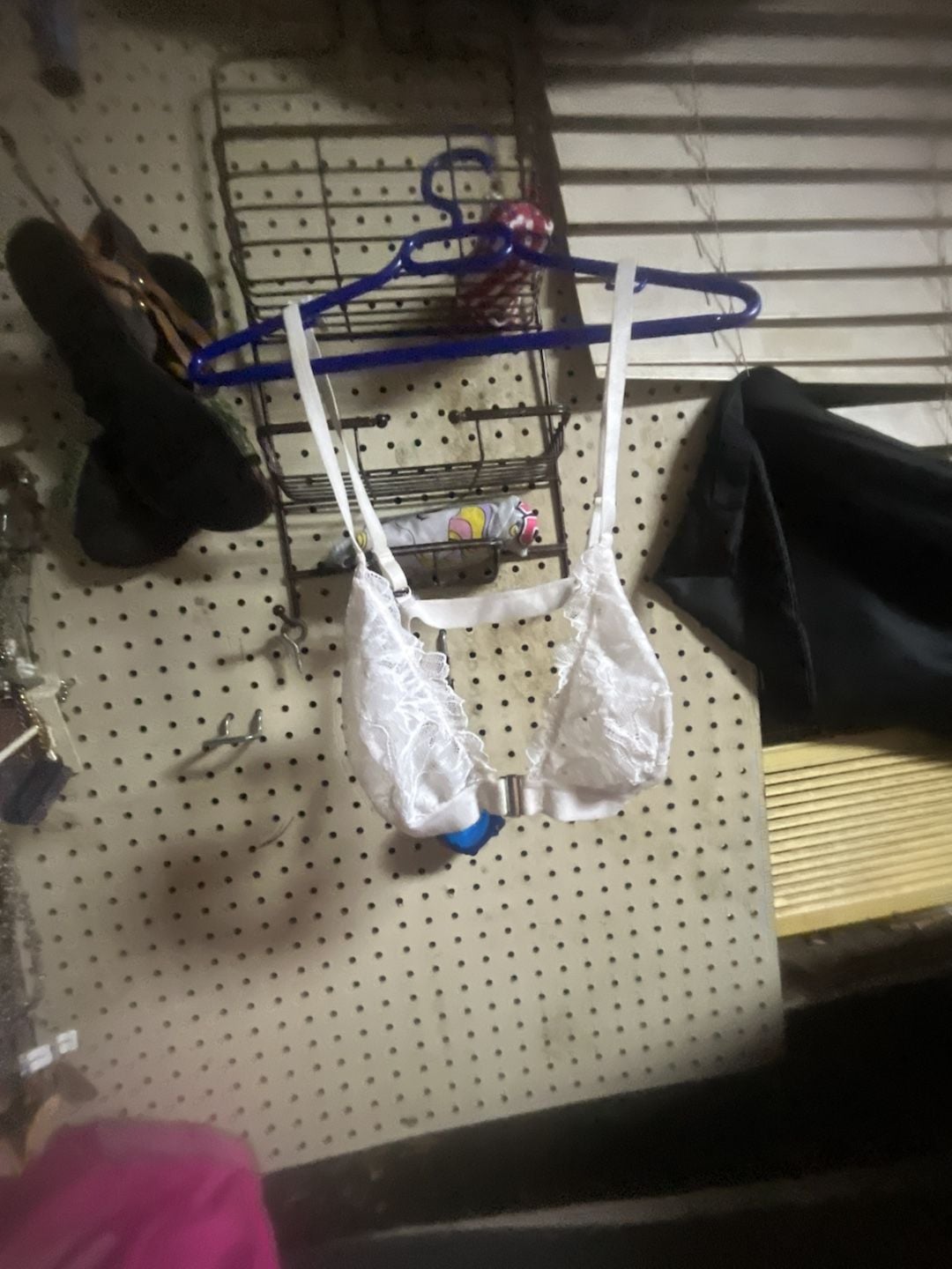 Women's White Lace Strappy Bralette with Front Clasp 1