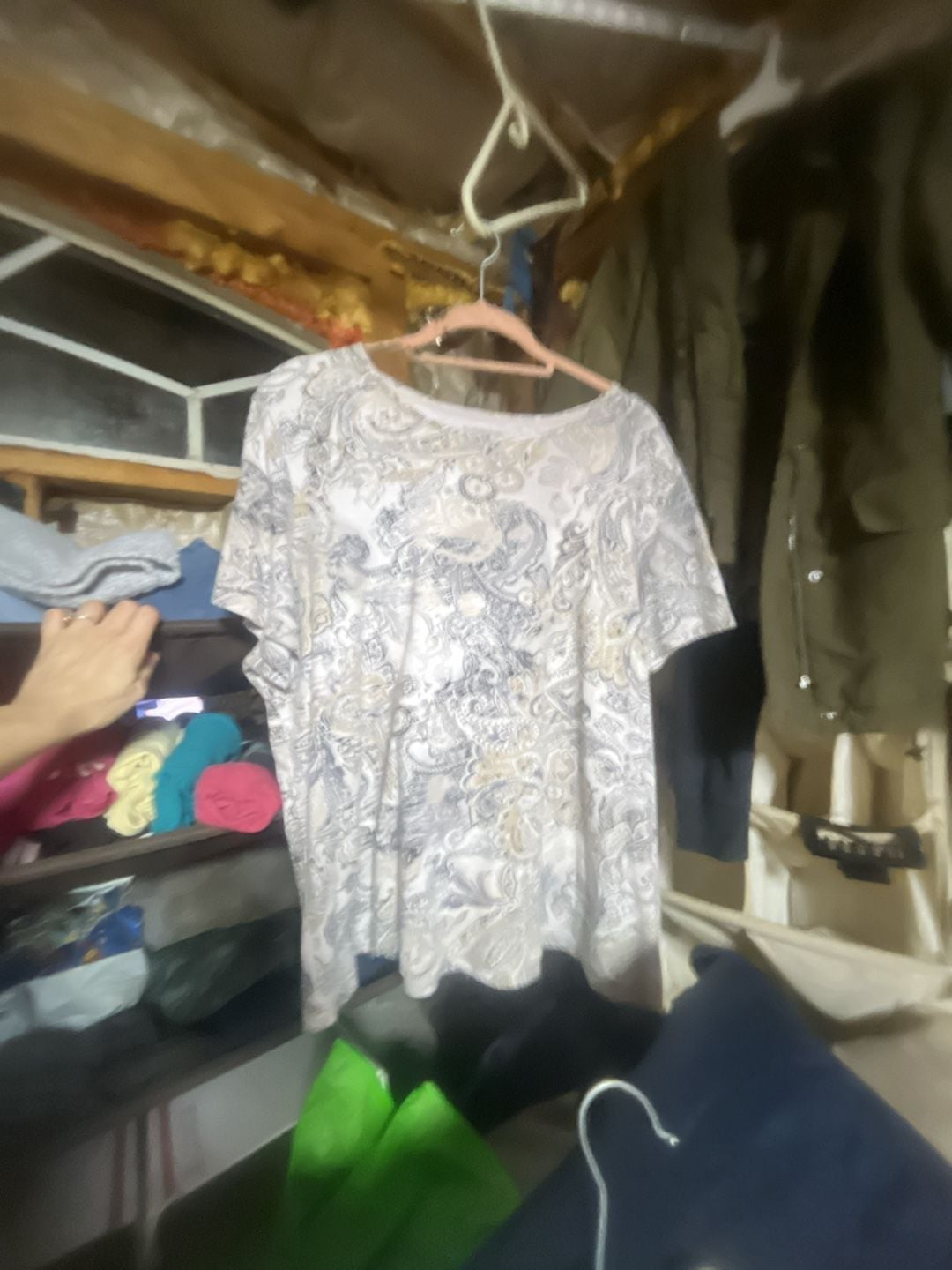 Croft & Barrow Classic Tee Short Sleeve Paisley Print T-Shirt Plus Size 1X 1